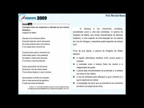 Thumbnail da aula: Enem 2009 (PPL): compreensão de textos (poesia - Gregório de Matos Guerra).