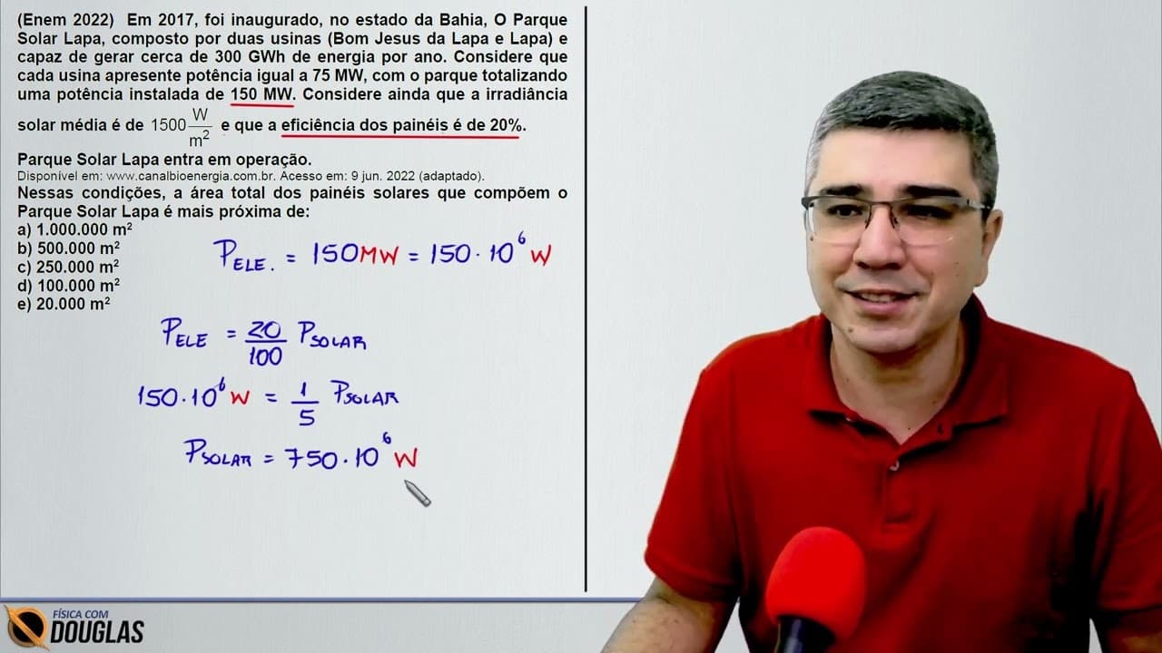 Thumbnail: ENEM 2022 Em 2017, foi inaugurado, no estado da Bahia, O Parque Solar Lapa | CURSO DE FÍSICA ONLINE