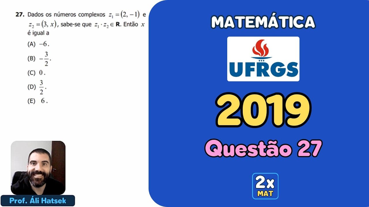Thumbnail: Resolução Matemática UFRGS 2019 - Questão 27 | Matemática em Dobro