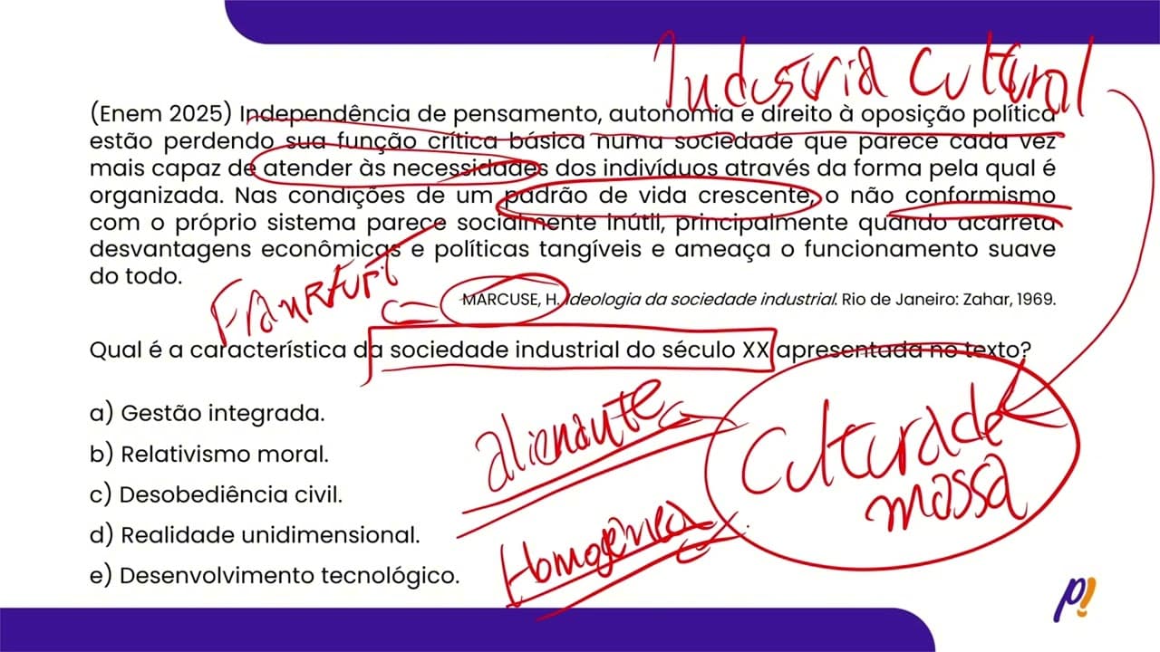 Thumbnail: ENEM 2025 | Independência de pensamento, autonomia e direito à oposição política estão perdendo...