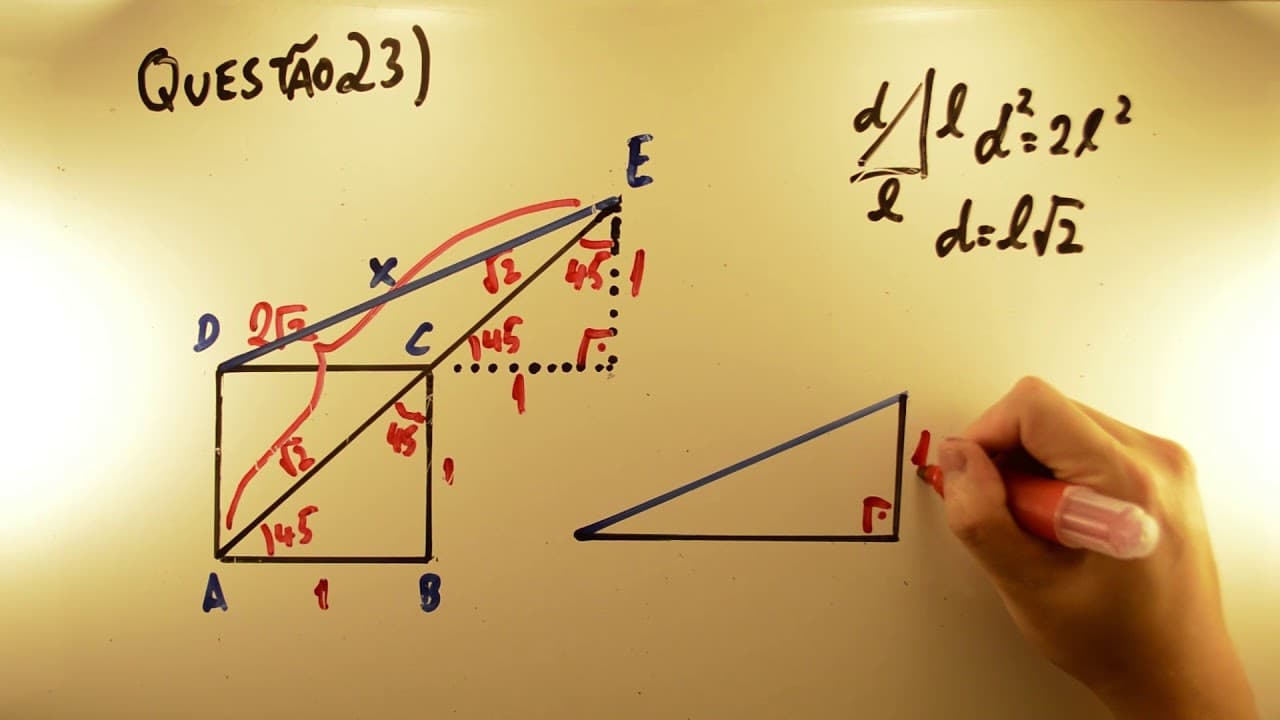 Thumbnail: Fazendo PiT! UNICAMP 2018 - Matemática 23 - Pitágoras - 1ª fase - Aulas A+ Resolve