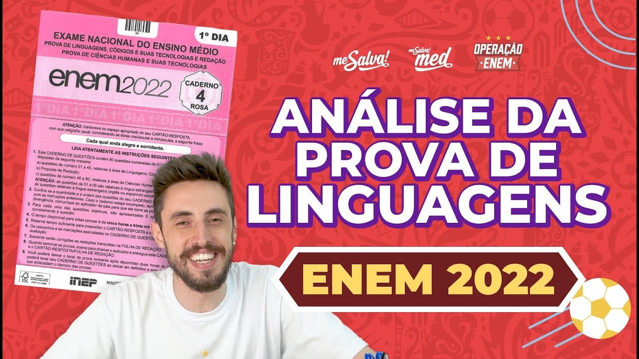 Thumbnail: Comentando a prova de LINGUAGENS no ENEM 2022 | GABARITO | Me Salva! ENEM 2022 #mesalvanoenem