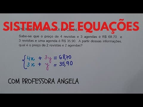 Thumbnail da aula: Sistemas de Equações - Resolução de Situação Problema - Pedido aqui do canal - Professora Angela