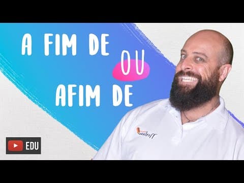 Thumbnail da aula: "Afim" ou "A Fim"?! Professor Noslen explica!