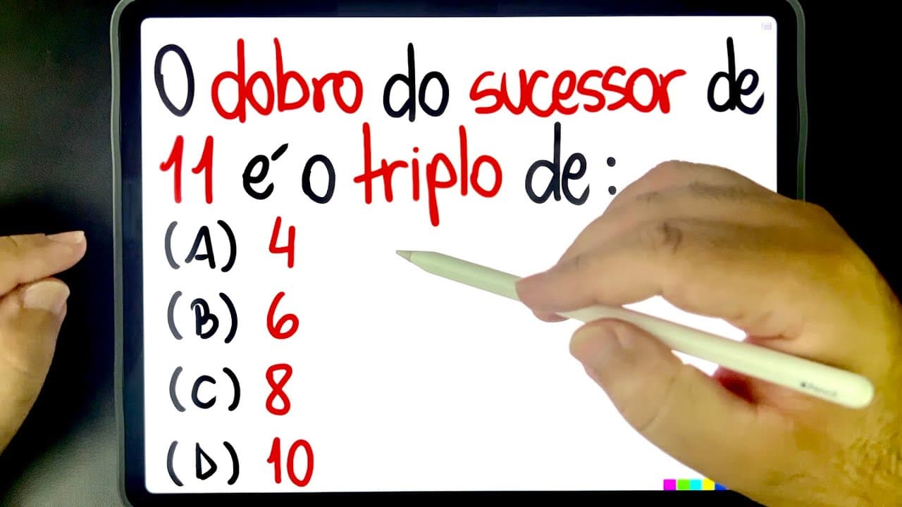 Thumbnail: 🔥 DUVIDO VOCÊ ACERTAR ESSE RACIOCÍNIO LÓGICO MATEMÁTICO! Você consegue resolver?