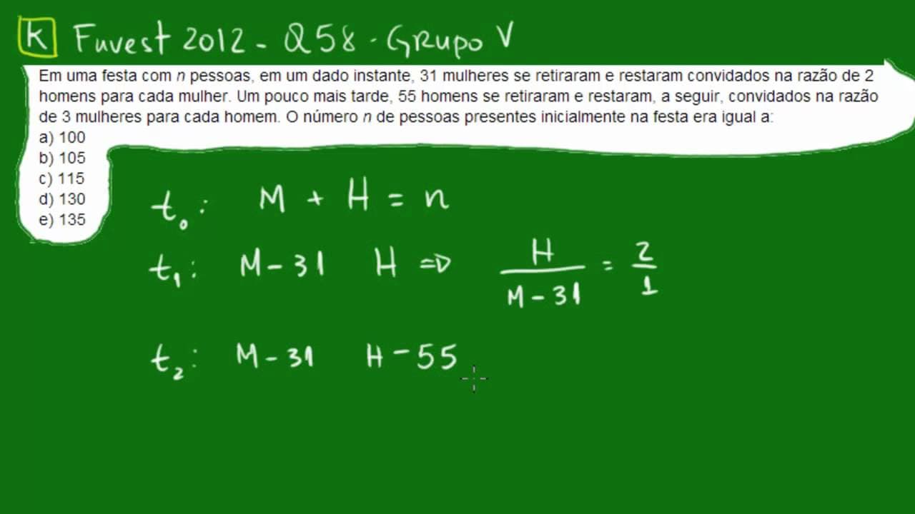 Thumbnail: Fuvest 2012 - Grupo V - Questão 58