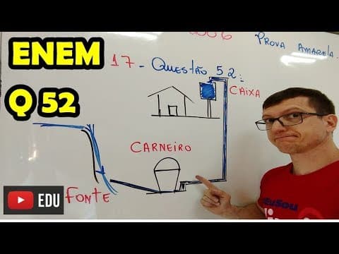Thumbnail da aula: ENEM - FÍSICA - QUESTÃO 52 - Prof Boaro - Questão do uso do carneiro para bombear água.