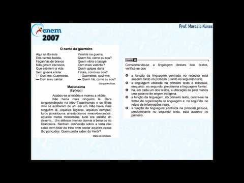 Thumbnail da aula: Enem 2007: formal x informal (indianismos).