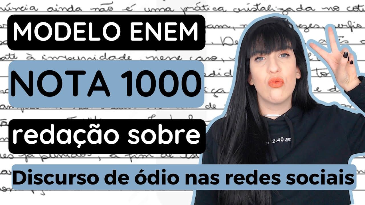 Thumbnail: Escrevendo uma redação sobre discurso de ódio nas redes sociais