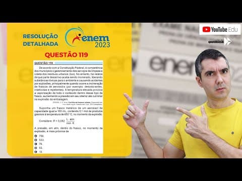 Thumbnail da aula: QUÍMICA ENEM 2023! "De acordo com a Constituição Federal, é competência dos municípios ..."