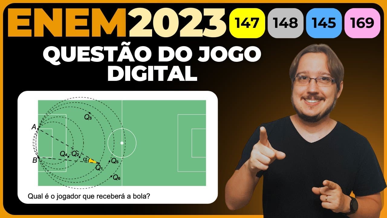 Thumbnail: ENEM 2023 || Geometria Plana || Num certo momento de um jogo digital, a tela apresenta a imagem