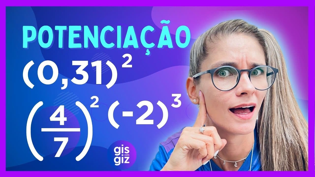 Thumbnail: POTENCIAÇÃO | Cortes da LIVE | Potenciação com números naturais e racionarias \Prof. Gis/