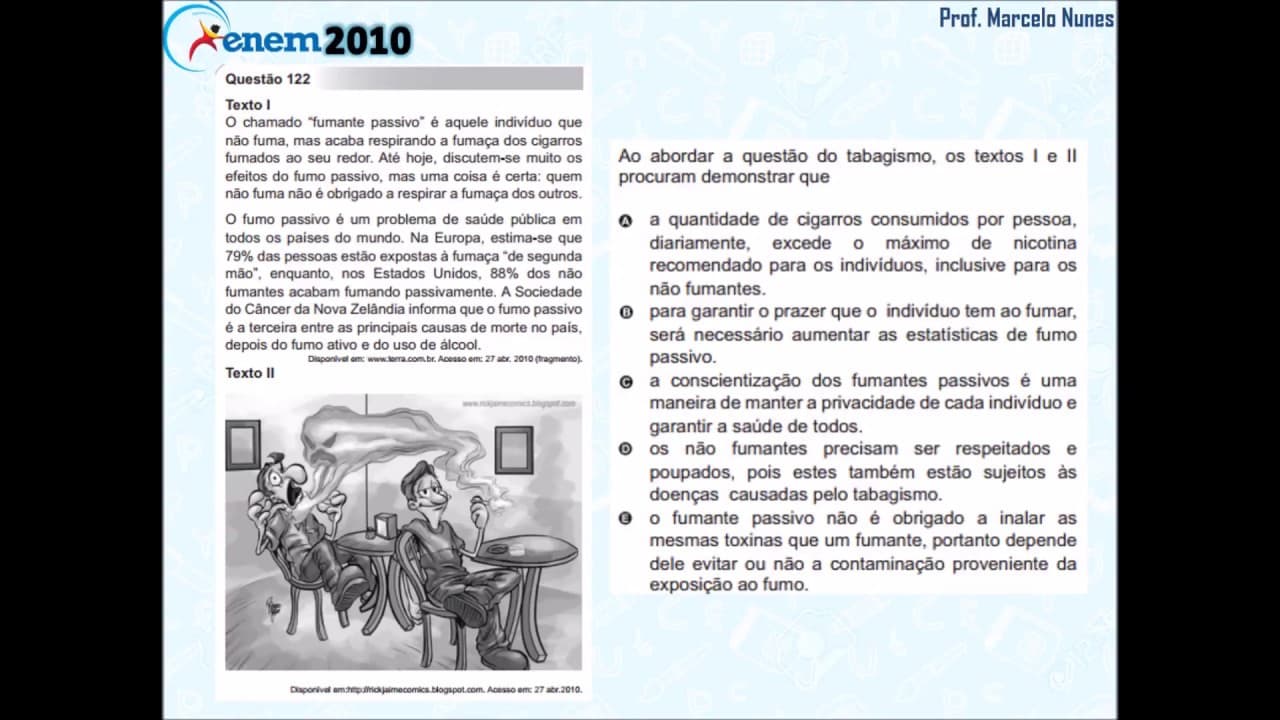 Thumbnail: Enem 2010: compreensão de textos (linguagem verbal e não verbal).