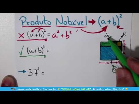 Thumbnail da aula: ⏱ PRODUTOS NOTÁVEIS - Quadrado da Soma de Dois Termos 👉 Minuto Matemática