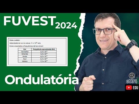 Thumbnail da aula: Ondulatória | FUVEST 2024 | Professor Boaro - Nas embalagens de lâmpadas de LED atuais, está indicad