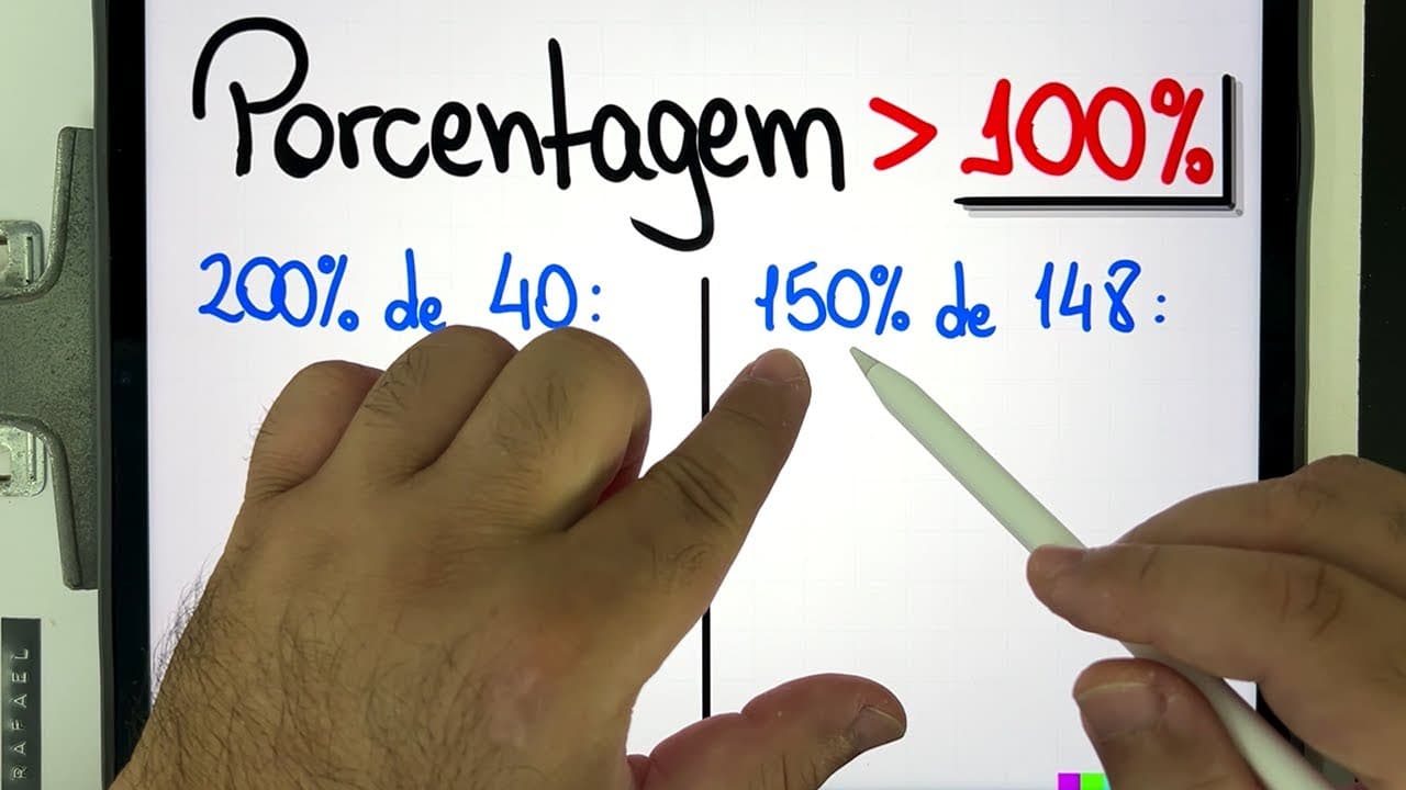 Thumbnail: 🔥 Existe PORCENTAGEM maior que 100% na Matemática? Dá para calcular mais que 100% de alguma coisa?
