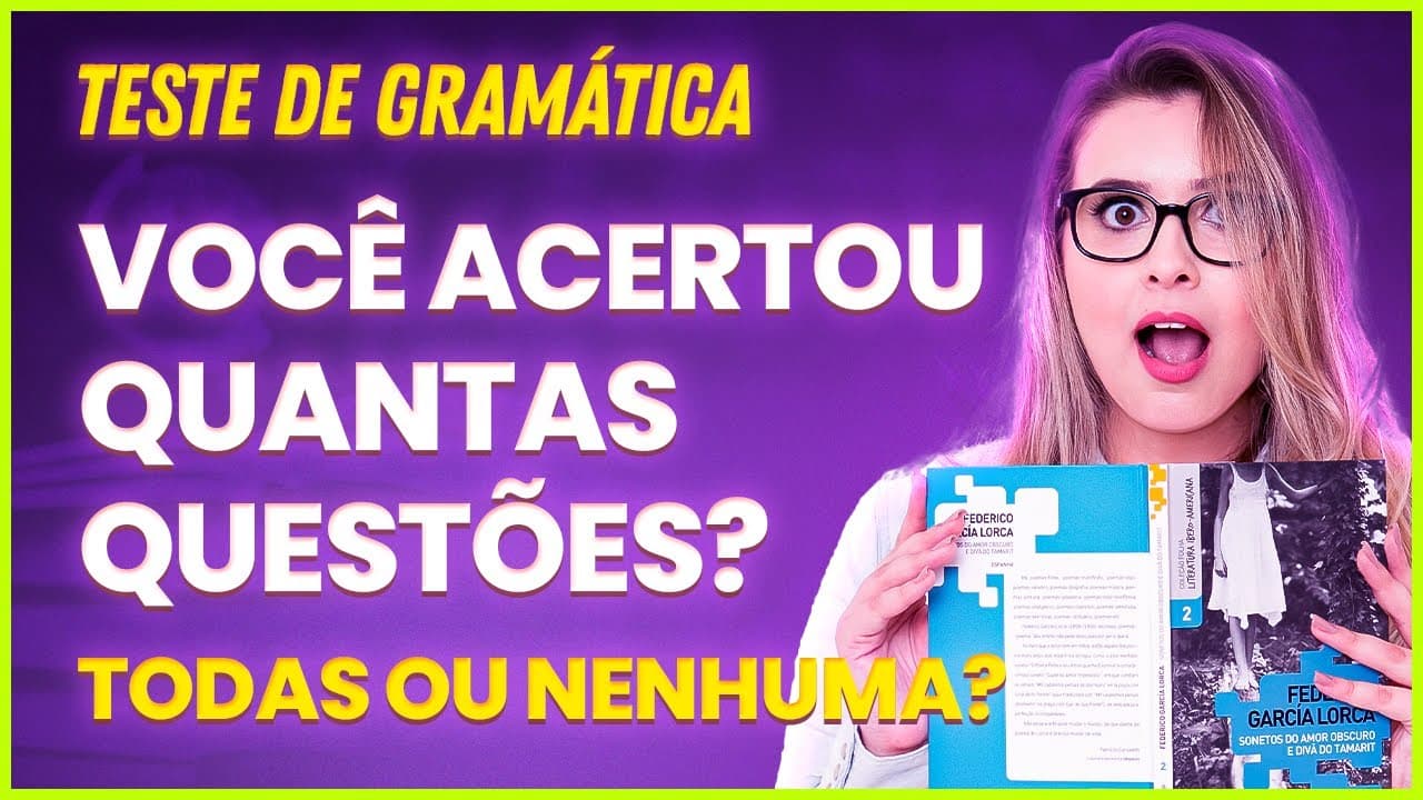 Thumbnail: TESTE O SEU CONHECIMENTO DE GRAMÁTICA! (VOCÊ ACHOU FÁCIL OU DIFÍCIL?) - Profa. Pamba