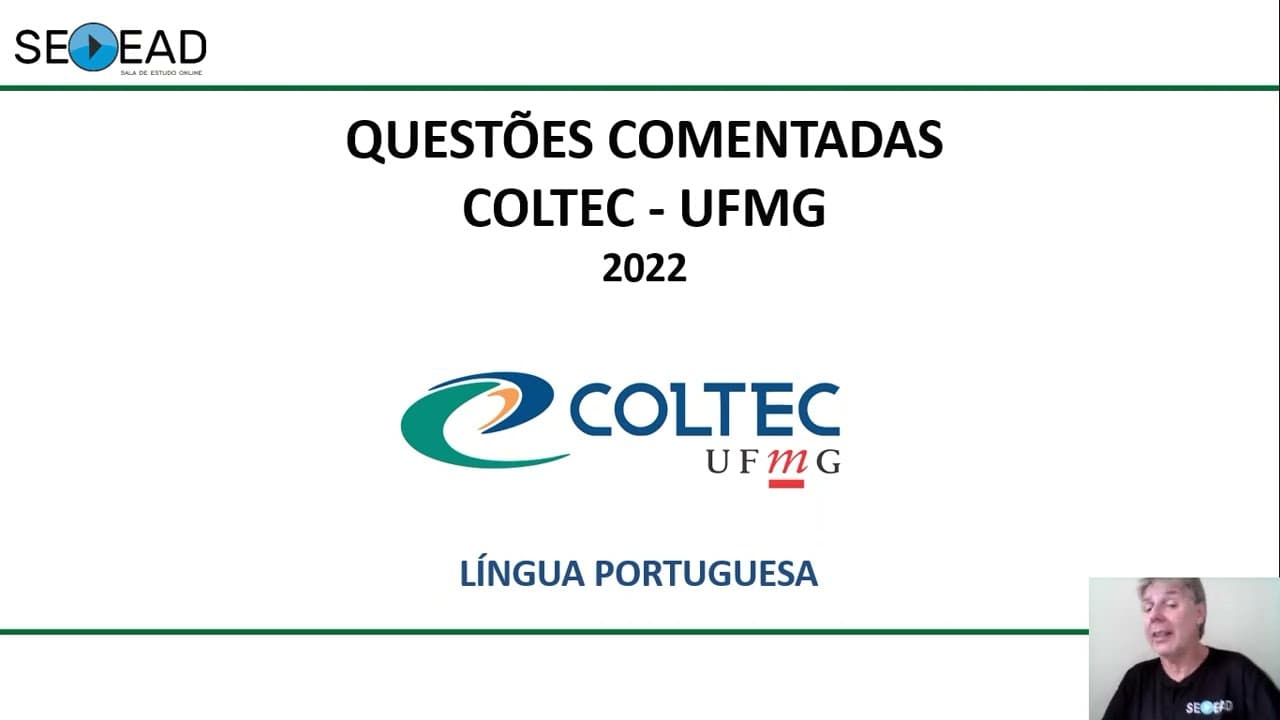 Thumbnail: PORTUGUÊS   COLTEC   2022   QUESTÃO 07