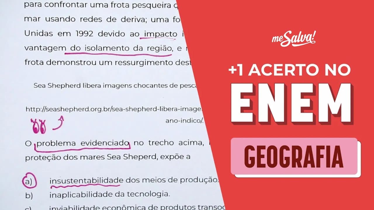 Thumbnail: Resolva esta questão de GEOGRAFIA igual do ENEM | Revisão ENEM 2024 #JuntosAtéaProva