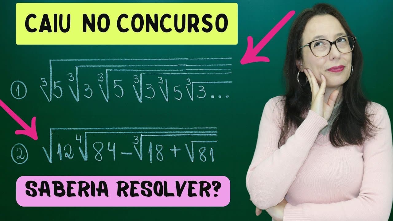 Thumbnail: RAIZ DE RAIZ - QUESTÃO DE CONCURSO - DIFÍCIL - Professora Angela Matemática