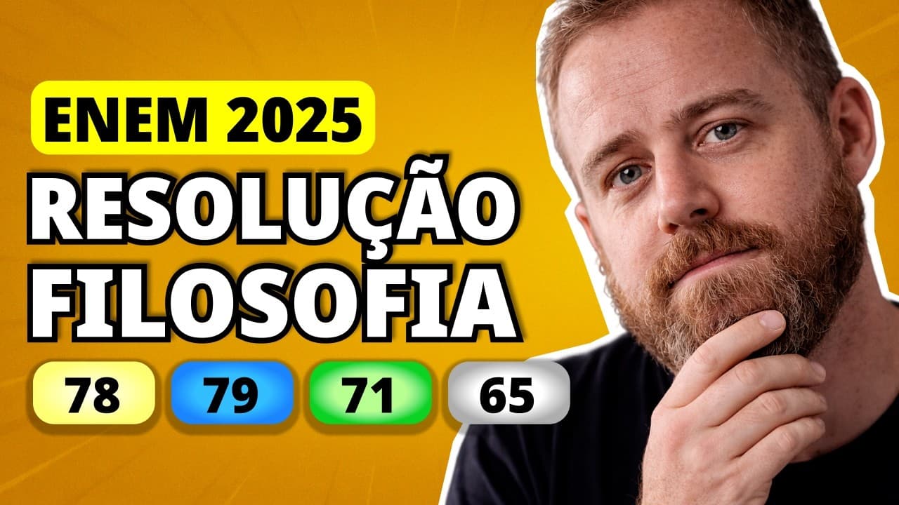 Thumbnail: ENEM 2025 FILOSOFIA – Questão 78 | A missão dos governantes consiste em promover a felicidade da