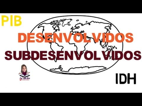 Thumbnail da aula: PAÍSES DESENVOLVIDOS E SUBDESENVOLVIDOS - PIB E IDH