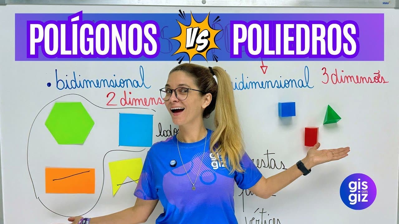 Thumbnail: POLÍGONOS e POLIEDROS - QUAIS AS DIFERENÇAS? APRENDA RÁPIDO