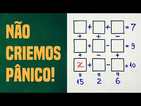 Thumbnail da aula: Matriz 3×3: quanto vale o x? | Desafio matemático!