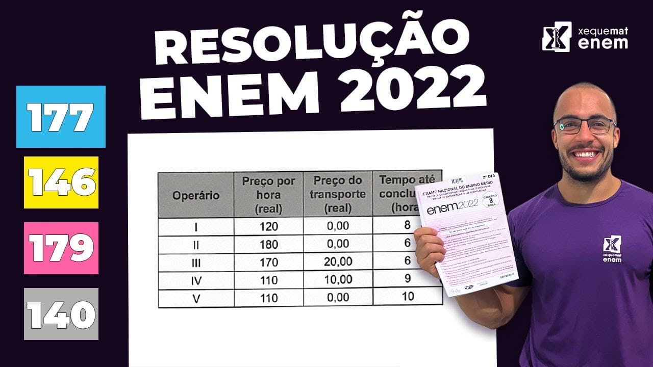 Thumbnail: 🔘Questão 177 - Caderno Azul | Razão e Proporção | MATEMÁTICA ENEM 2022