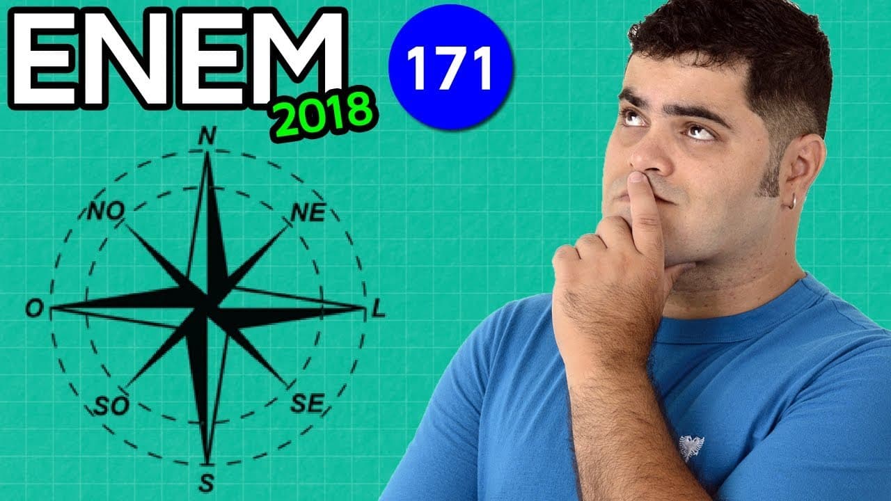Thumbnail: 🔥 ENEM 2018 Matemática 171 👉🏻 Rosa dos Ventos e Ângulos de Posicionamento da Câmera