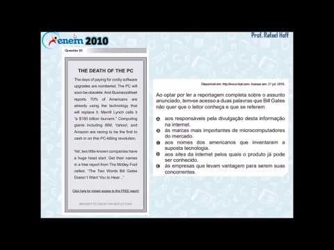 Thumbnail da aula: Inglês Enem 2010: reportagem.
