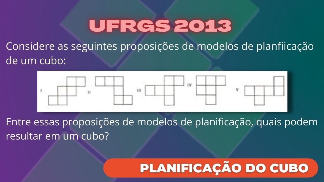 Thumbnail: Planificação do Cubo - UFRGS 2013 - Considere as seguintes proposições
