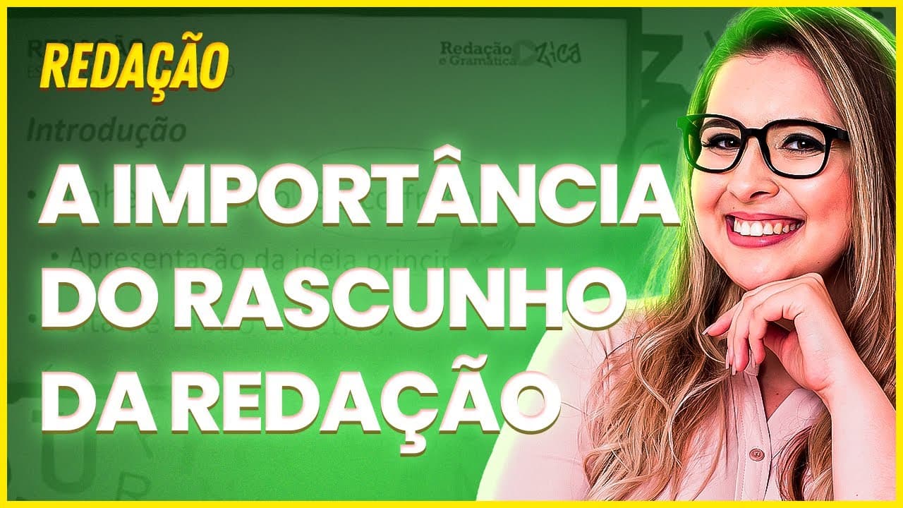 Thumbnail: A IMPORTÂNCIA DO RASCUNHO NA SUA REDAÇÃO - Professora Pamba