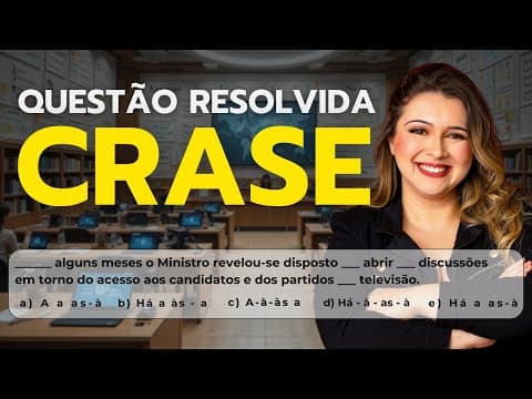 Thumbnail da aula: CRASE: EXERCÍCIO RESOLVIDO - Professora Pamba