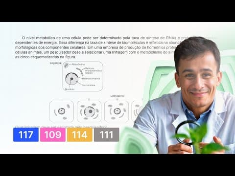 Thumbnail da aula: ENEM 2018 - O nível metabólico de uma célula pode ser determinado pela taxa de síntese de RNAs