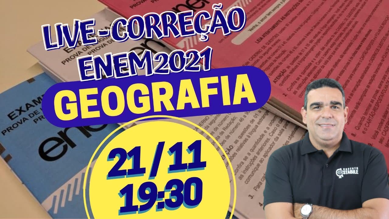 Thumbnail: ENEM 2021!! CORREÇÃO DA PROVA DE GEOGRAFIA