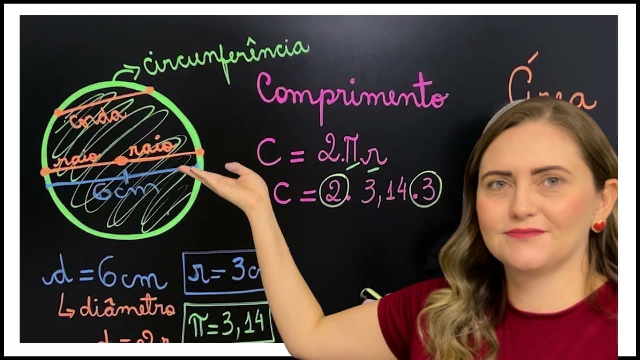 Thumbnail: COMPRIMENTO E ÁREA ! APRENDA COMO CALCULAR AGORA! EXPLICAÇÃO DE CORDA/ RAIO/ DIÂMETRO!