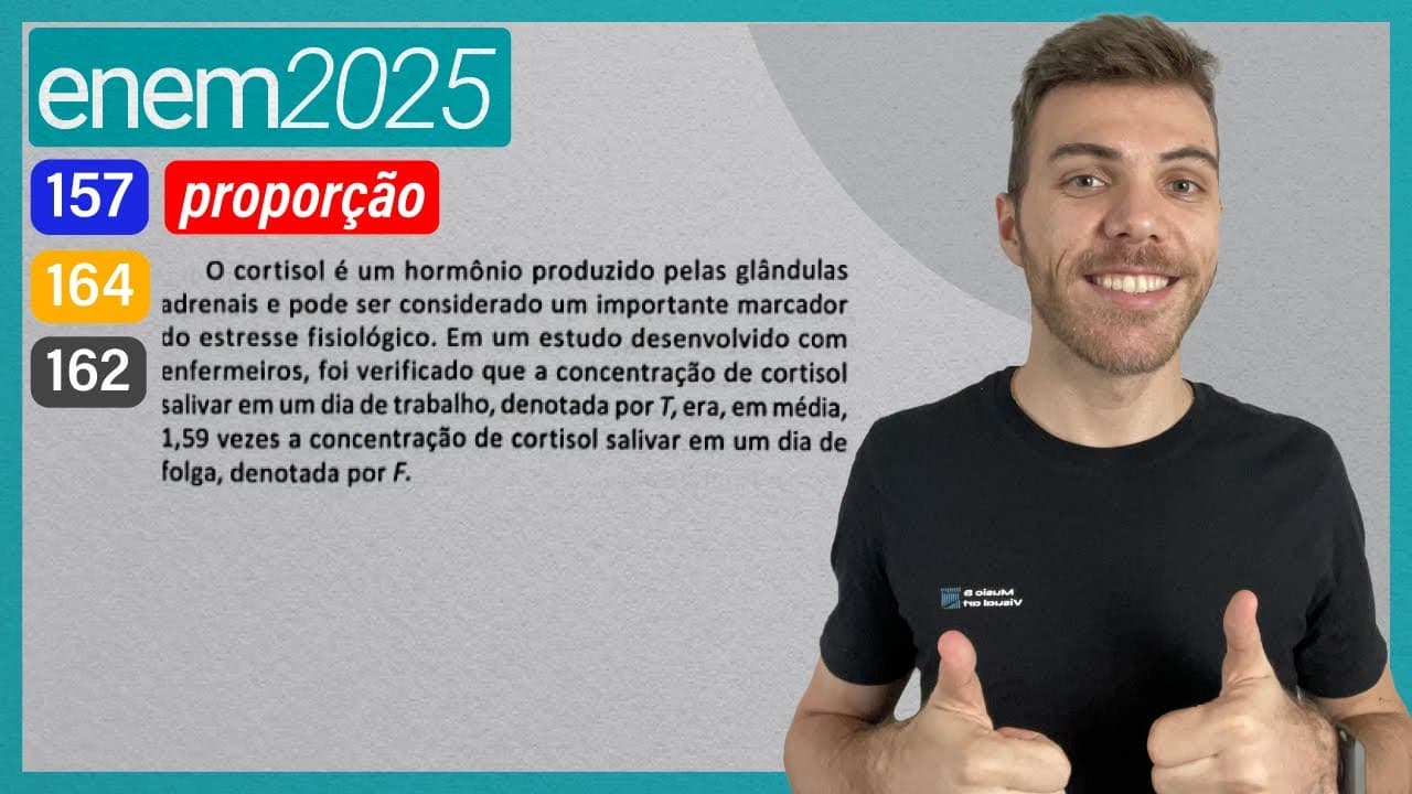 Thumbnail: ENEM 2025 - O cortisol é um hormônio produzido pelas glândulas adrenais e pode ser considerado um