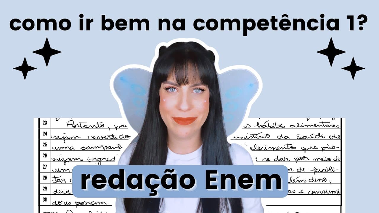 Thumbnail: Como ir bem na Competência 1 da redação do Enem?
