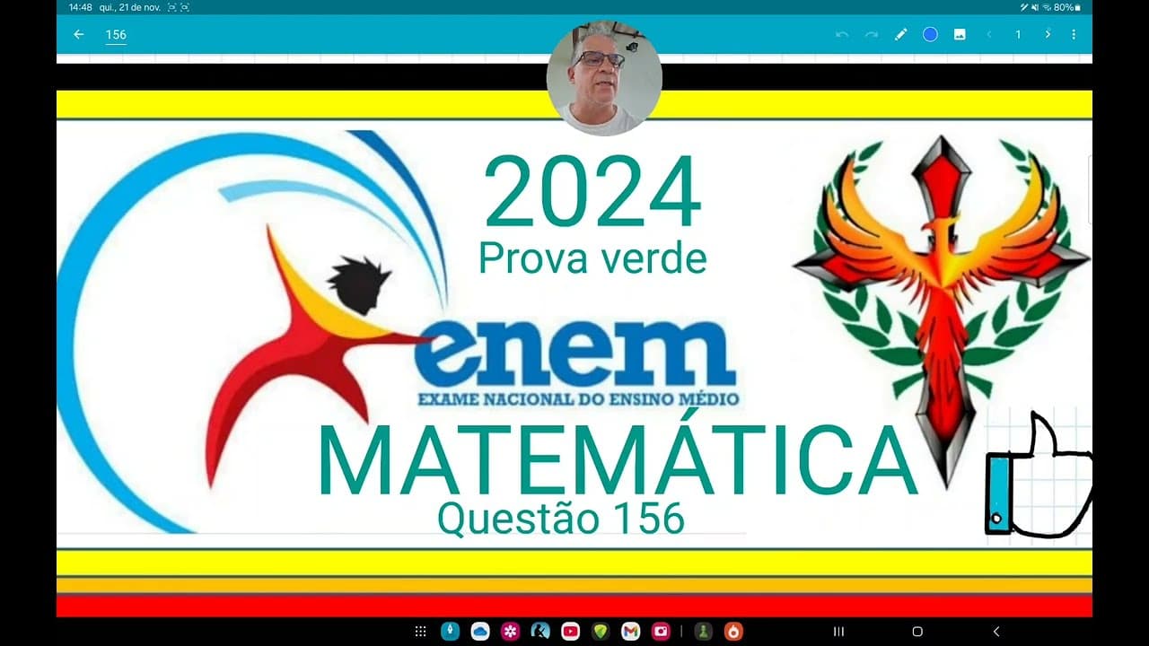 Thumbnail: ENEM 2024 MATEMÁTICA questão 156,Para abrir a porta de uma empresa, cada funcionário deve cadastrar