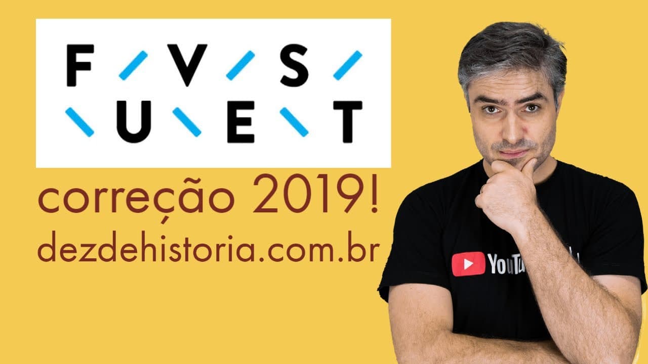 Thumbnail: correção FUVEST 2019 - História primeira fase.