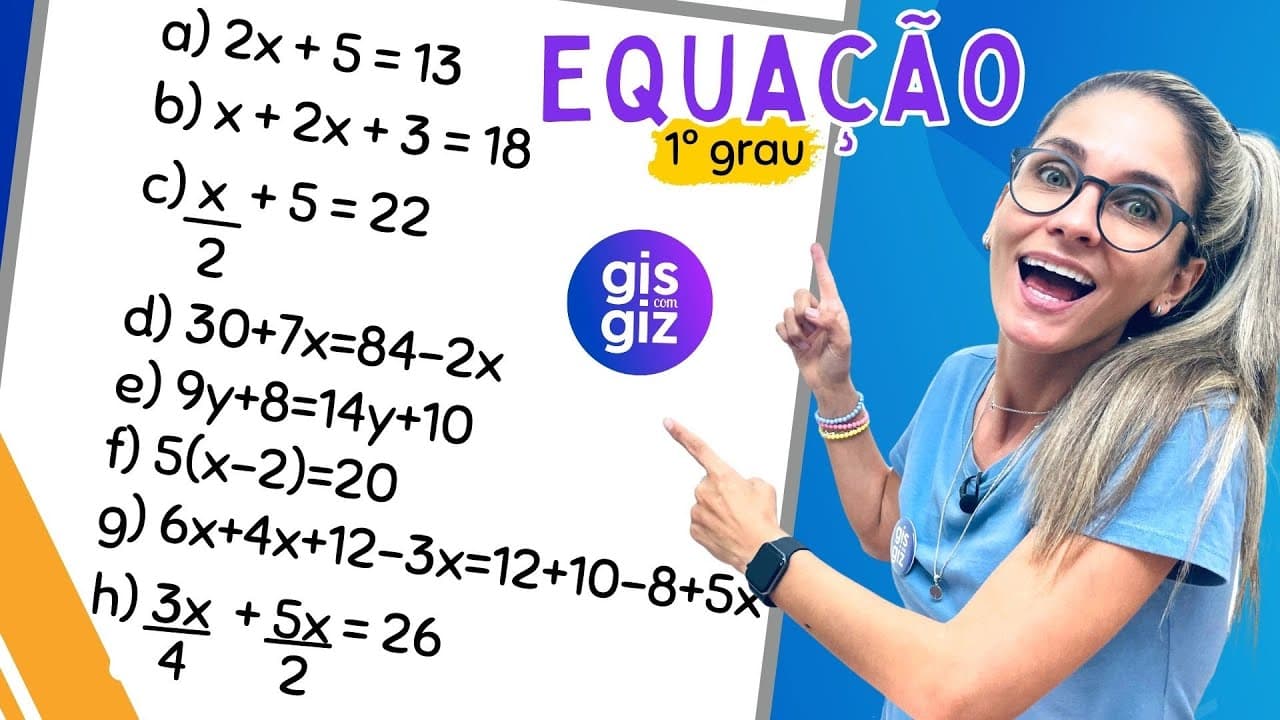 Thumbnail: EQUAÇÃO DO 1º GRAU #04 RESOLUÇÃO DE EXERCÍCIOS | MATEMÁTICA BÁSICA |