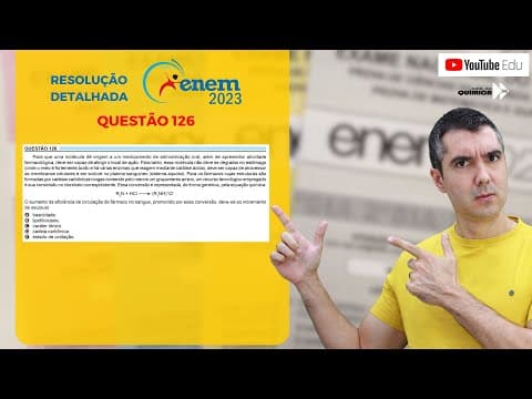 Thumbnail da aula: QUÍMICA ENEM 2023! "Para que uma molécula dê origem a um medicamento de administração oral ..."