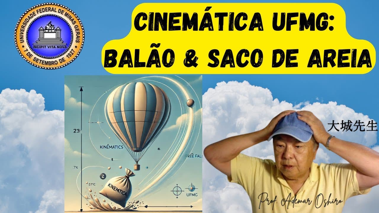 Thumbnail: UFMG Cinemática: o que acontece com o saco de areia desprendendo do balão? @ProfAdetiam