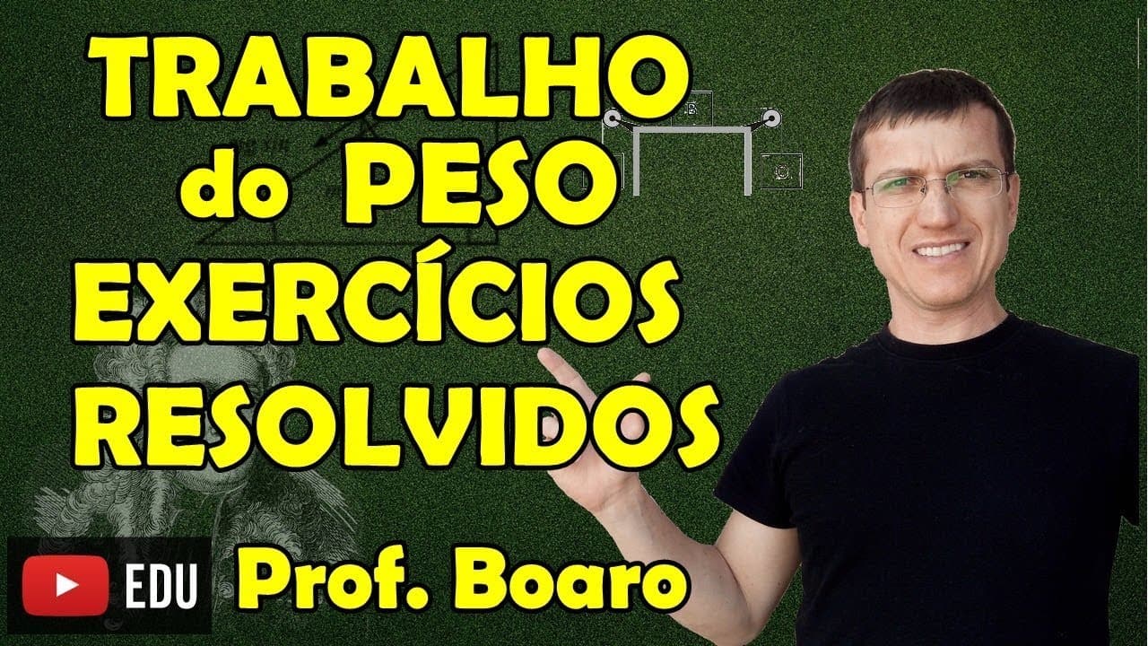 Thumbnail: TRABALHO DA FORÇA PESO E DA FORÇA ELÁSTICA - EXERCÍCIOS - DINÂMICA - AULA 19 - Prof  Boaro ILIMIT