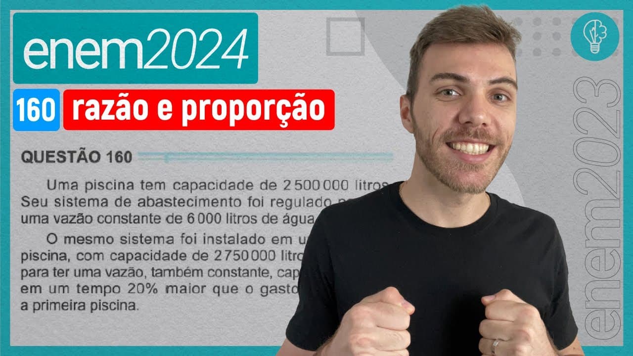 Thumbnail: Uma piscina tem capacidade de 2 500 000 litros. Seu sistema de abastecimento - RAZÃO E PROPORÇÃO