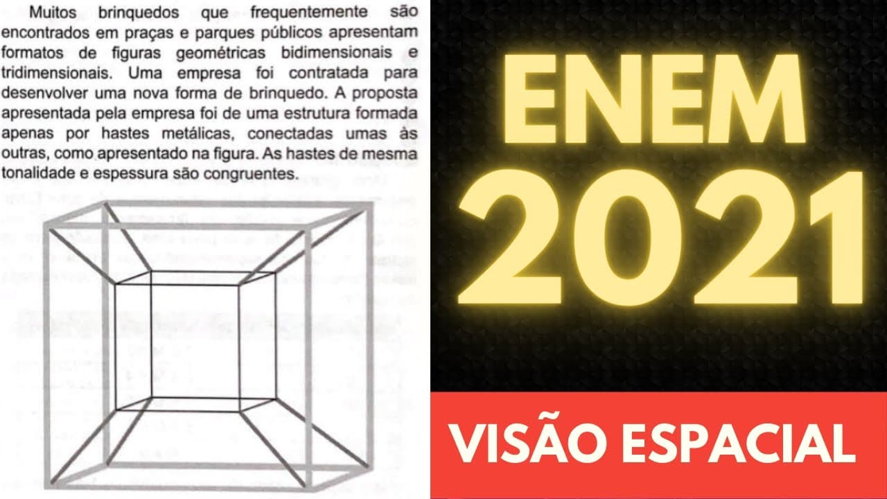 Thumbnail: ENEM 2021 - Matemática - Questão - Muitos brinquedos que frequentemente são encontr - Visão espacial