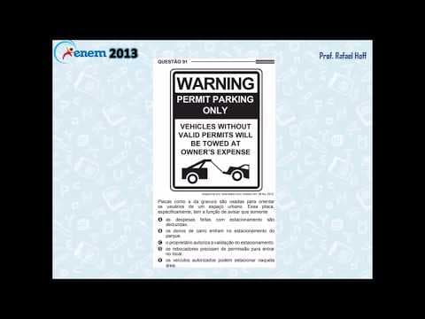 Thumbnail da aula: Inglês Enem 2013 PPL: função do texto (placa).