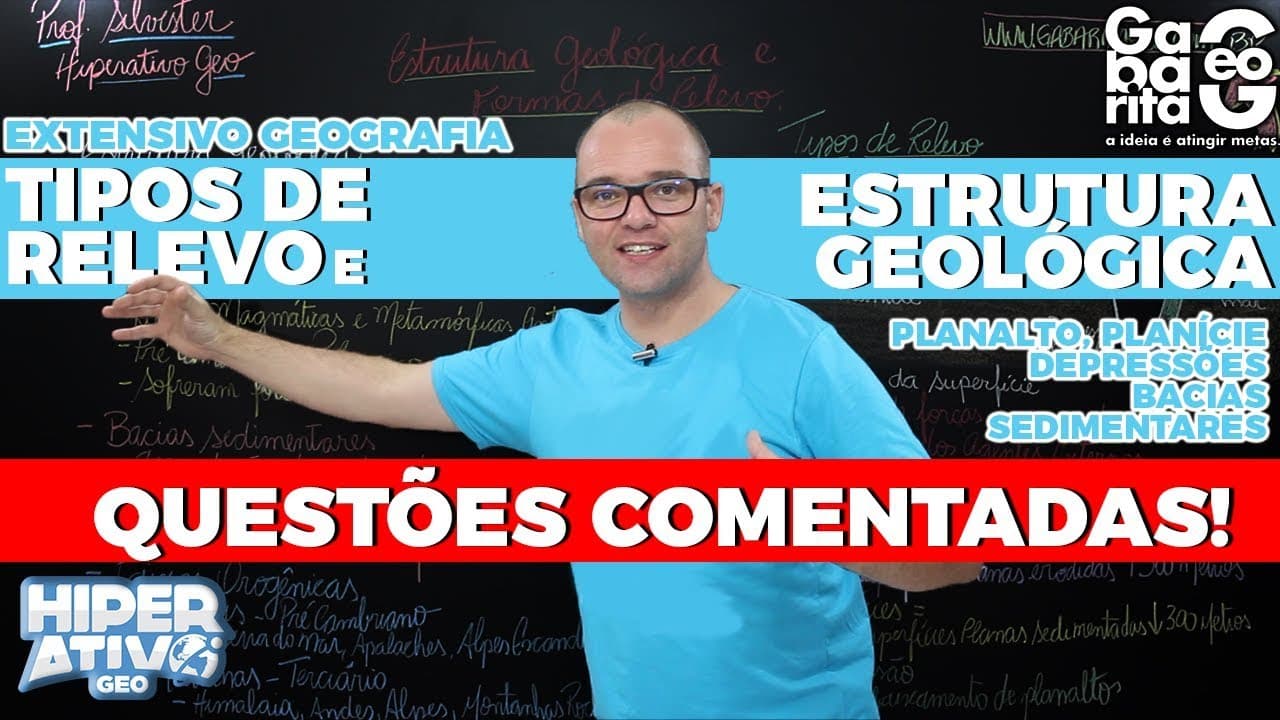 Thumbnail: Questões de Geografia pro ENEM - Tipos, Formas e Estrutura do Relevo