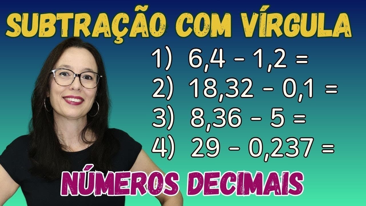 Thumbnail: SUBTRAÇÃO COM NÚMEROS DECIMAIS - Professora Angela Matemática